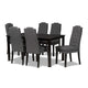 Baxton Studio Dylin Modern and Contemporary Dark Grey Fabric Upholstered and Dark Brown Finished Wood 7-Piece Dining Set