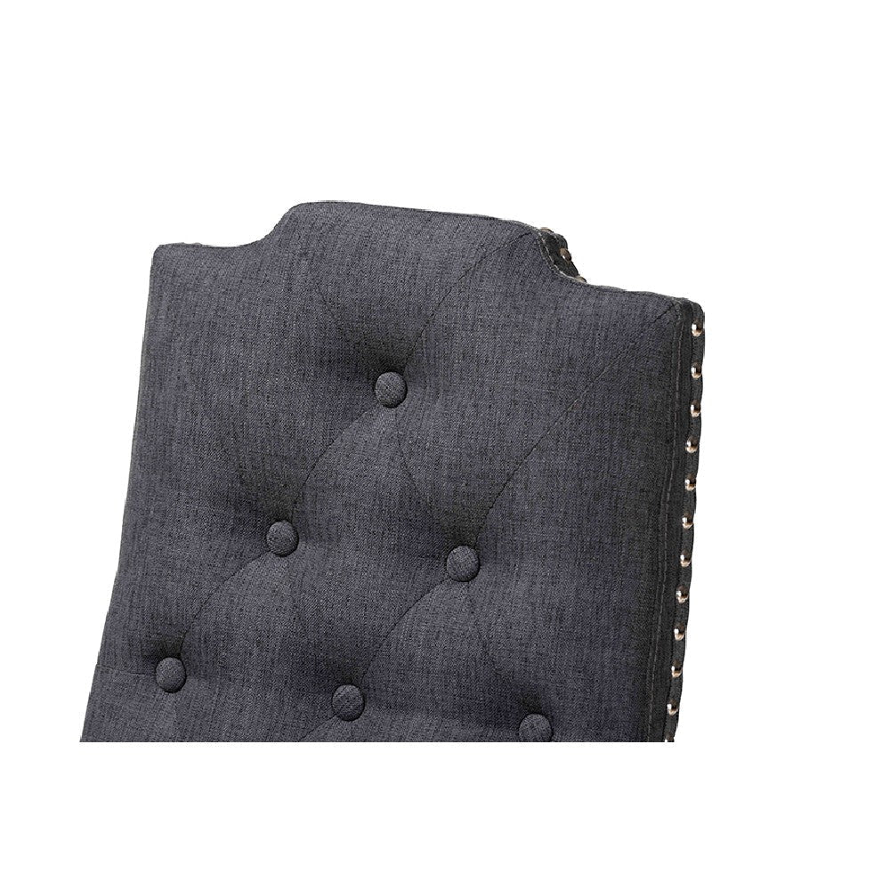 Baxton Studio Dylin Modern and Contemporary Dark Grey Fabric Upholstered and Dark Brown Finished Wood 7-Piece Dining Set