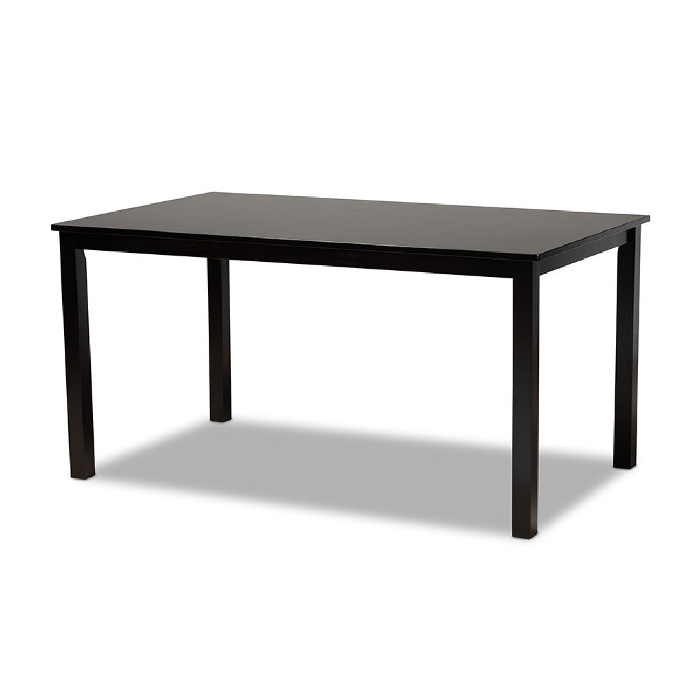 Baxton Studio Dylin Modern and Contemporary Navy Blue Velvet Fabric Upholstered and Dark Brown Finished Wood 7-Piece Dining Set