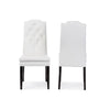Baxton Studio Dylin Modern and Contemporary White Faux Leather Button-Tufted Nail heads Trim Dining Chair (Set of 2)