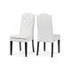 Baxton Studio Dylin Modern and Contemporary White Faux Leather Button-Tufted Nail heads Trim Dining Chair (Set of 2)