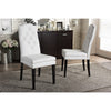Baxton Studio Dylin Modern and Contemporary White Faux Leather Button-Tufted Nail heads Trim Dining Chair (Set of 2)