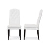 Baxton Studio Dylin Modern and Contemporary White Faux Leather Button-Tufted Nail heads Trim Dining Chair (Set of 2)