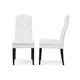 Baxton Studio Dylin Modern and Contemporary White Faux Leather Button-Tufted Nail heads Trim Dining Chair (Set of 2)