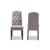 Baxton Studio Dylin Modern and ContemporaryGray Fabric Upholstered Button Tufted Wood Dining Chair Set of 2