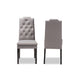 Baxton Studio Dylin Modern and ContemporaryGray Fabric Upholstered Button Tufted Wood Dining Chair Set of 2