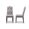 Baxton Studio Dylin Modern and ContemporaryGray Fabric Upholstered Button Tufted Wood Dining Chair Set of 2