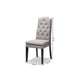 Baxton Studio Dylin Modern and ContemporaryGray Fabric Upholstered Button Tufted Wood Dining Chair Set of 2