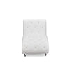 Baxton Studio Pease Contemporary White Faux Leather Upholstered Crystal Button Tufted Chaise Lounge WHI-BBT5187-White-Chaise