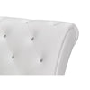 Baxton Studio Pease Contemporary White Faux Leather Upholstered Crystal Button Tufted Chaise Lounge WHI-BBT5187-White-Chaise