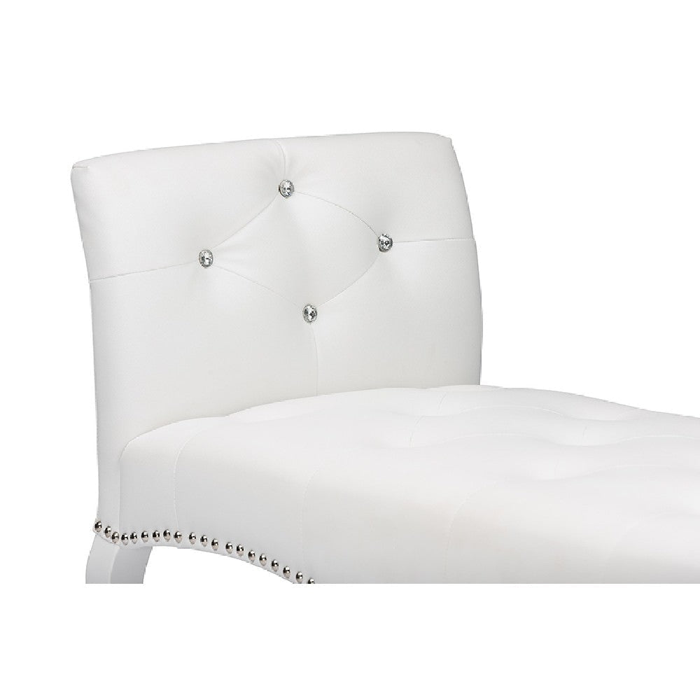 Baxton Studio Kristy Modern and Contemporary White Faux Leather Classic Seating Bench WHI-BBT5197-Bench-White