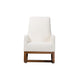 Baxton Studio Yashiya Mid-Century Modern Off-White Boucle Upholstered and Walnut Brown Finished Wood Rocking Chair