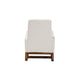 Baxton Studio Yashiya Mid-Century Modern Off-White Boucle Upholstered and Walnut Brown Finished Wood Rocking Chair