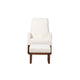 Baxton Studio Yashiya Mid-Century Modern Off-White Boucle Upholstered and Walnut Brown Finished Wood 2-Piece Rocking Chair and Ottoman Set