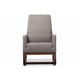 Baxton Studio Yashiya Mid-century Retro Modern Grey Fabric Upholstered Rocking Chair and Ottoman Set WHI-BBT5199-Grey-Set