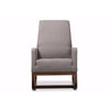 Baxton Studio Yashiya Mid-century Retro Modern Grey Fabric Upholstered Rocking Chair WHI-BBT5199-Grey