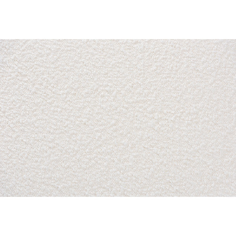 Baxton Studio Yashiya Mid-Century Modern Off-White Boucle Upholstered and Walnut Brown Finished Wood Ottoman Footstool