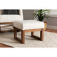 Baxton Studio Yashiya Mid-Century Modern Off-White Boucle Upholstered and Walnut Brown Finished Wood Ottoman Footstool