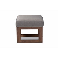 Baxton Studio Yashiya Mid-century Retro Modern Grey Fabric Upholstered Ottoman Stool