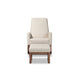 Baxton Studio Yashiya Mid-century Retro Modern Light Beige Fabric Upholstered Rocking Chair and Ottoman Set WHI-BBT5200-Light-Beige-Set