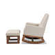 Baxton Studio Yashiya Mid-century Retro Modern Light Beige Fabric Upholstered Rocking Chair and Ottoman Set WHI-BBT5200-Light-Beige-Set