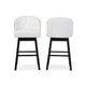 Baxton Studio Avril Modern and Contemporary White Faux Leather Tufted 2-Piece Swivel Barstool Set with Nail heads Trim