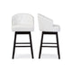 Baxton Studio Avril Modern and Contemporary White Faux Leather Tufted 2-Piece Swivel Barstool Set with Nail heads Trim
