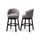 Baxton Studio Theron Transitional Gray Fabric Upholstered Wood Swivel Bar Stool Set of 2