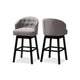 Baxton Studio Theron Transitional Gray Fabric Upholstered Wood Swivel Bar Stool Set of 2