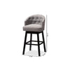 Baxton Studio Theron Transitional Gray Fabric Upholstered Wood Swivel Bar Stool Set of 2