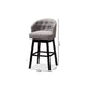 Baxton Studio Theron Transitional Gray Fabric Upholstered Wood Swivel Bar Stool Set of 2