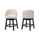 Baxton Studio Theron Mid-Century Transitional Light Beige Fabric and Espresso Brown Finished Wood 2-Piece Swivel Counter Stool Set