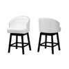 Baxton Studio Theron Mid-Century Transitional White Faux Leather and Espresso Brown Finished Wood 2-Piece Swivel Counter Stool Set