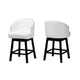Baxton Studio Theron Mid-Century Transitional White Faux Leather and Espresso Brown Finished Wood 2-Piece Swivel Counter Stool Set