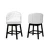 Baxton Studio Theron Mid-Century Transitional White Faux Leather and Espresso Brown Finished Wood 2-Piece Swivel Counter Stool Set