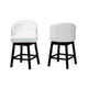 Baxton Studio Theron Mid-Century Transitional White Faux Leather and Espresso Brown Finished Wood 2-Piece Swivel Counter Stool Set