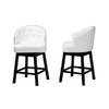 Baxton Studio Theron Mid-Century Transitional White Faux Leather and Espresso Brown Finished Wood 2-Piece Swivel Counter Stool Set