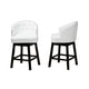 Baxton Studio Theron Mid-Century Transitional White Faux Leather and Espresso Brown Finished Wood 2-Piece Swivel Counter Stool Set