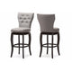 Baxton Studio Leonice Modern and Contemporary Grey Fabric Upholstered Button-tufted 29-Inch 2-Piece Swivel Bar Stool Set