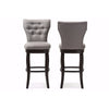 Baxton Studio Leonice Modern and Contemporary Grey Fabric Upholstered Button-tufted 29-Inch 2-Piece Swivel Bar Stool Set