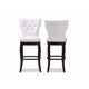 Baxton Studio Leonice Modern and Contemporary White Faux Leather Upholstered Button-tufted 29-Inch 2-Piece Swivel Bar Stool Set