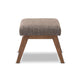 Baxton Studio Aberdeen Mid-Century Modern Walnut Wood Finishing and Gravel Fabric Upholstered Ottoman WHI-BBT5254-Gravel-OTTO-TH1308