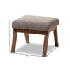 Baxton Studio Aberdeen Mid-Century Modern Walnut Wood Finishing and Gravel Fabric Upholstered Ottoman