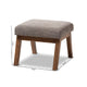 Baxton Studio Aberdeen Mid-Century Modern Walnut Wood Finishing and Gravel Fabric Upholstered Ottoman