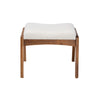 Baxton Studio Roxy Mid-Century Modern Off-White Boucle Upholstered and Walnut Brown Finished Wood Ottoman Footstool