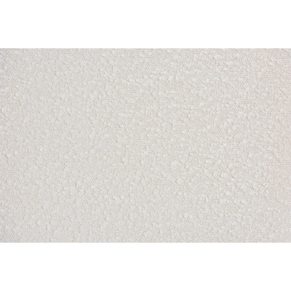 Baxton Studio Roxy Mid-Century Modern Off-White Boucle Upholstered and Walnut Brown Finished Wood Ottoman Footstool