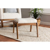 Baxton Studio Roxy Mid-Century Modern Off-White Boucle Upholstered and Walnut Brown Finished Wood Ottoman Footstool