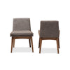 Baxton Studio Nexus Mid-Century Modern Walnut Wood Finishing and Gravel Fabric Upholstered Dining Side Chair (Set of 2)