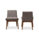 Baxton Studio Nexus Mid-Century Modern Walnut Wood Finishing and Gravel Fabric Upholstered Dining Side Chair (Set of 2)