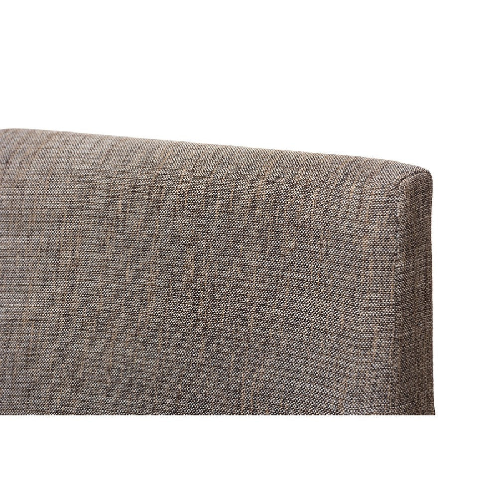 Baxton Studio Nexus Mid-Century Modern Walnut Wood Finishing and Gravel Fabric Upholstered Arm Chair (Set of 2) WHI-BBT5281-Gravel-CC-TH1308